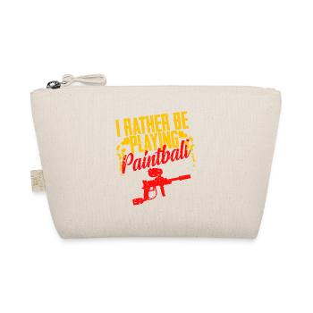 I Rather Be Playing Paintball Cool Retro Baller - Bio-Täschchen - Natur - Vorne