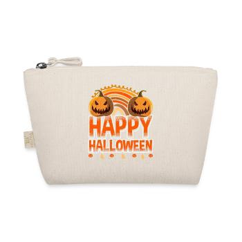 Halloween Regenbogen Happy Hallowen mit Kürbis - Bio-Täschchen - Natur - Vorne