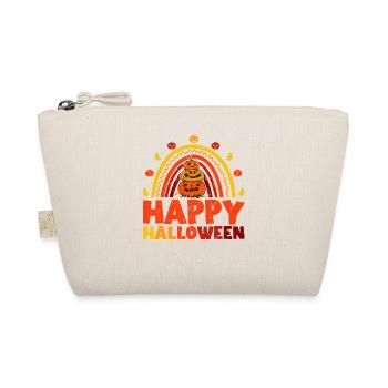 Halloween Regenbogen Happy Hallowen mit Kürbis - Bio-Täschchen - Natur - Vorne
