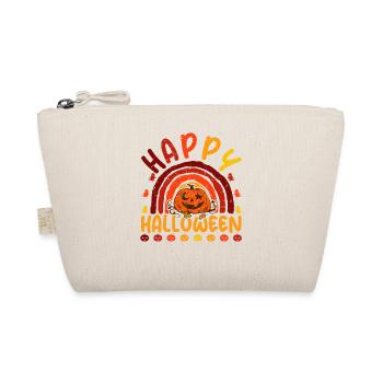 Halloween Regenbogen Happy Hallowen mit Kürbis - Bio-Täschchen - Natur - Vorne