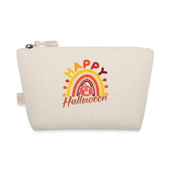 Halloween Regenbogen Happy Hallowen mit Kürbis - Bio-Täschchen - Natur - Vorne