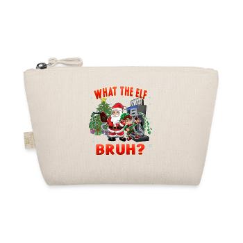 Funny Santa and Elf What the Elf Bruh Christmas - Organic Pouch - nature - Front