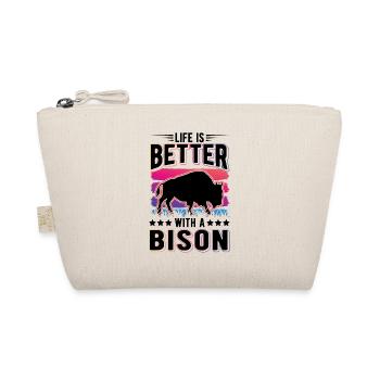 Life is better with a Bison Water Buffalo Buffalo Buffalo - Organic Pouch - nature - Front