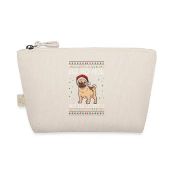 Mops Weihnachten - Bio-Täschchen - Natur - Vorne
