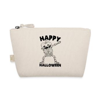 Halloween Skeleton with Pumpkin - Happy Halloween - Organic Pouch - nature - Front