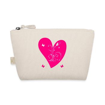 Pink Heart and Butterflies - Bio-Täschchen - Natur - Vorne