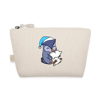 Owl with pillow and sleeping cap - Organic Pouch - nature - Front