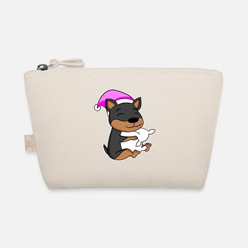 Dog Dwarf Pinscher with pillow and sleeping cap Organic Pouch