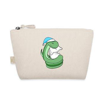 Snake with pillow and sleeping cap - Organic Pouch - nature - Front