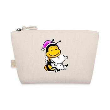Bee with pillow and sleeping cap - Organic Pouch - nature - Front