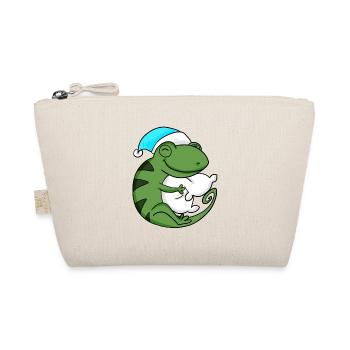 Caméléon avec oreiller et bonnet de couchage - Trousse biologique - nature - Devant