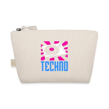 TECHNO Retro Vintage Awesome DJ Designs T-Shirt - Organic Pouch - nature - Front