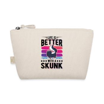 Life is better with a Skunk Stinktier - Bio-Täschchen - Natur - Vorne