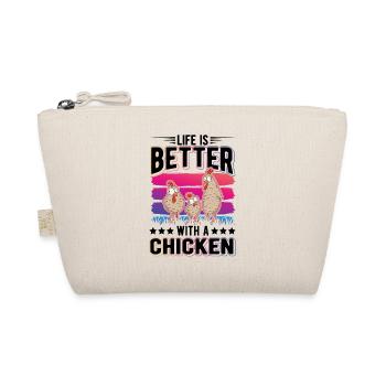 Life is better with a Chicken Landwirt Hühner - Bio-Täschchen - Natur - Vorne