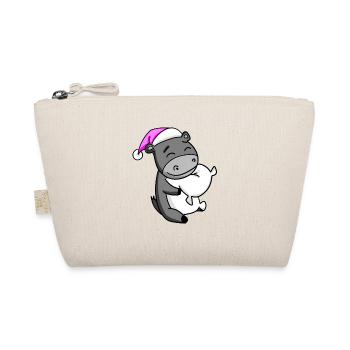 Donkey with pillow and sleeping cap - Organic Pouch - nature - Front
