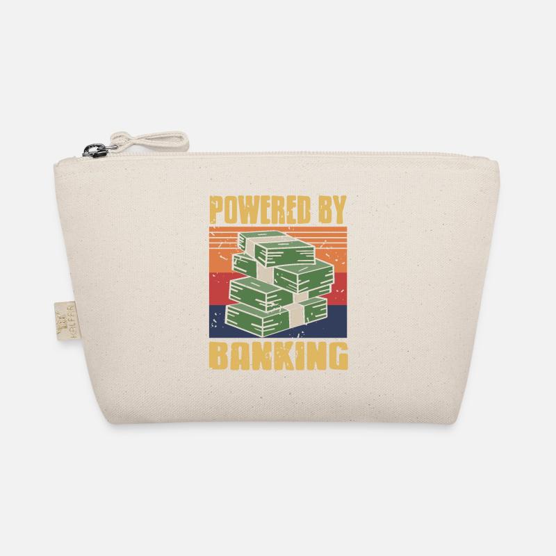 Powered By Banking Cool Retro Vintage Banker - Bio-Täschchen - Natur
