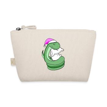 Snake with pillow and sleeping cap - Organic Pouch - nature - Front