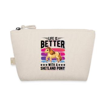 Life is better with a Shetland Pony Shetty - Organic Pouch - nature - Front