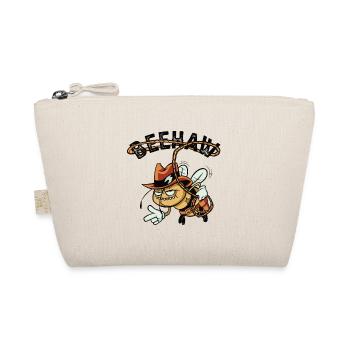 Beehaw Bee with Cowboy Hat Yeehaw - Organic Pouch - nature - Front