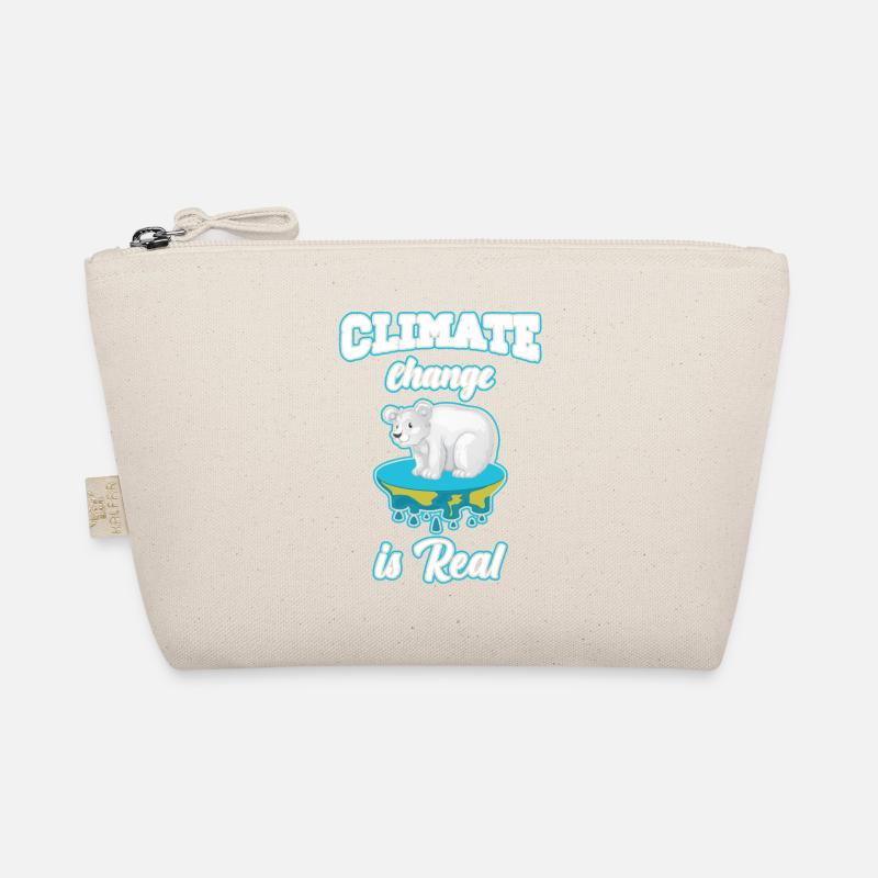 Climate change is real polar bear sweating Organic Pouch