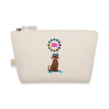 Funny Dog Lover Horoscope Aquarius Zodiac Sign Pun - Organic Pouch - nature - Front