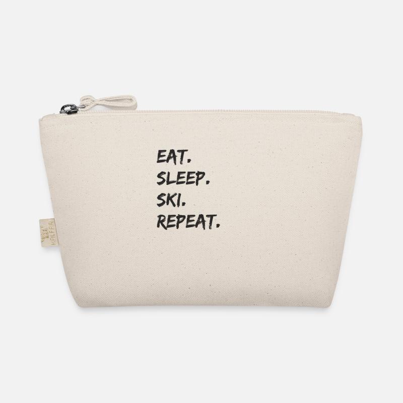 Ski - eat. sleep. ski. repeat. Bio-Täschchen