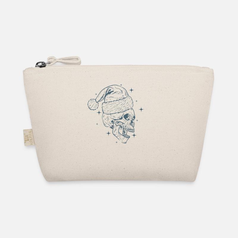 Crâne en os Noël avec casquette de Noël Trousse biologique
