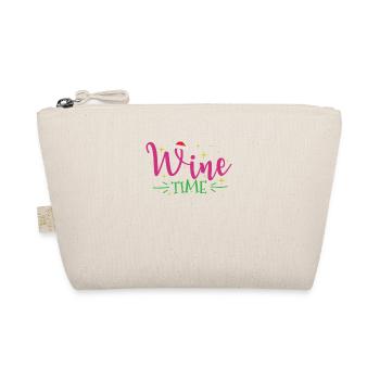 Wine Time Weihnachten Feiertag X-mas - Bio-Täschchen - Natur - Vorne