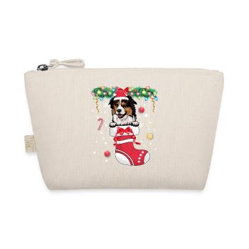 Mignon chien de berger américain miniature à Noël - Trousse biologique - nature - Devant