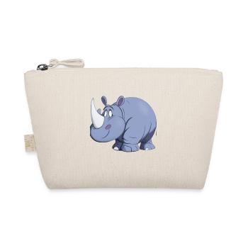 Kawaii Cartoon Rhino - Organic Pouch - nature - Front