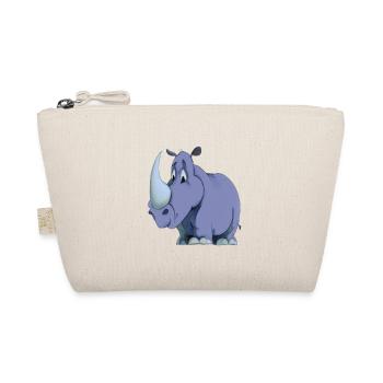 Kawaii Cartoon Rhino - Organic Pouch - nature - Front