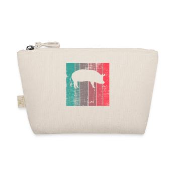 Pig Animal Retro Pet Farm Gift idea - Organic Pouch - nature - Front