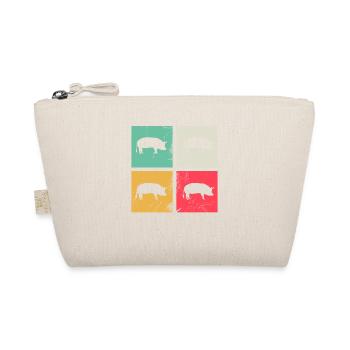 Pig Animal Retro Pet Farm Gift idea - Organic Pouch - nature - Front
