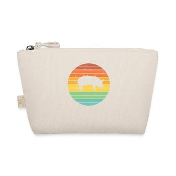 Pig Animal Retro Pet Farm Gift idea - Organic Pouch - nature - Front