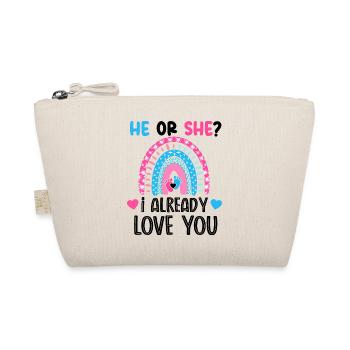 He or she i already love you Gender reveal - Trousse biologique - nature - Devant