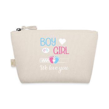 Boy or girl we love you gender reveal - Trousse biologique - nature - Devant