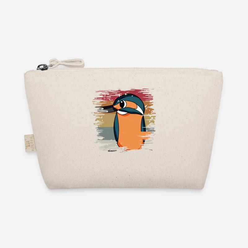 Eisvogel Blauer Vogel Retro Bio-Täschchen