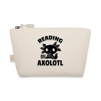Axolotl Reading Book Lover Book Reading Axolotl - Organic Pouch - nature - Front