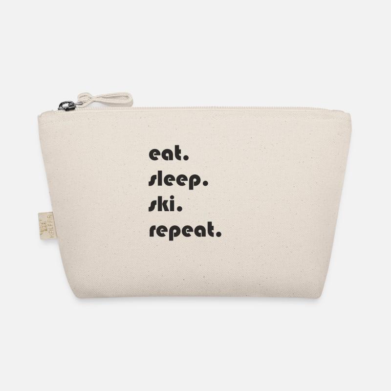 Ski - eat. sleep. ski. repeat. Bio-Täschchen