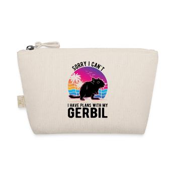 Gerbil Geschenk Rennratte Rennmaus - Bio-Täschchen - Natur - Vorne