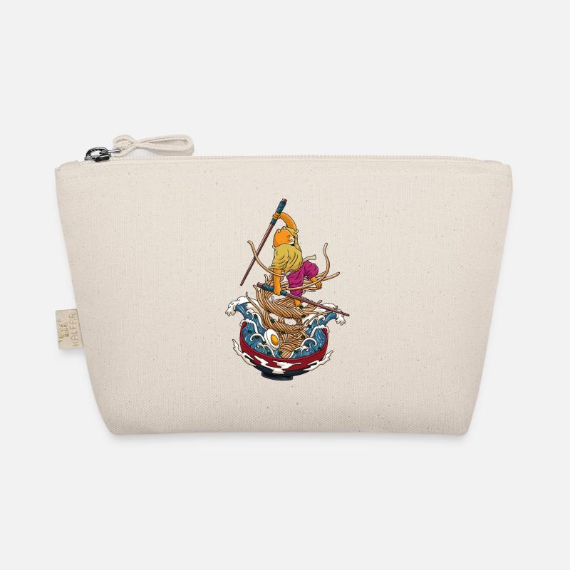 Kawaii Cat Ramen Noodles Samurai Japanese Organic Pouch