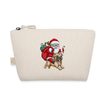 Pug Santa Claus with gifts Christmas - Organic Pouch - nature - Front
