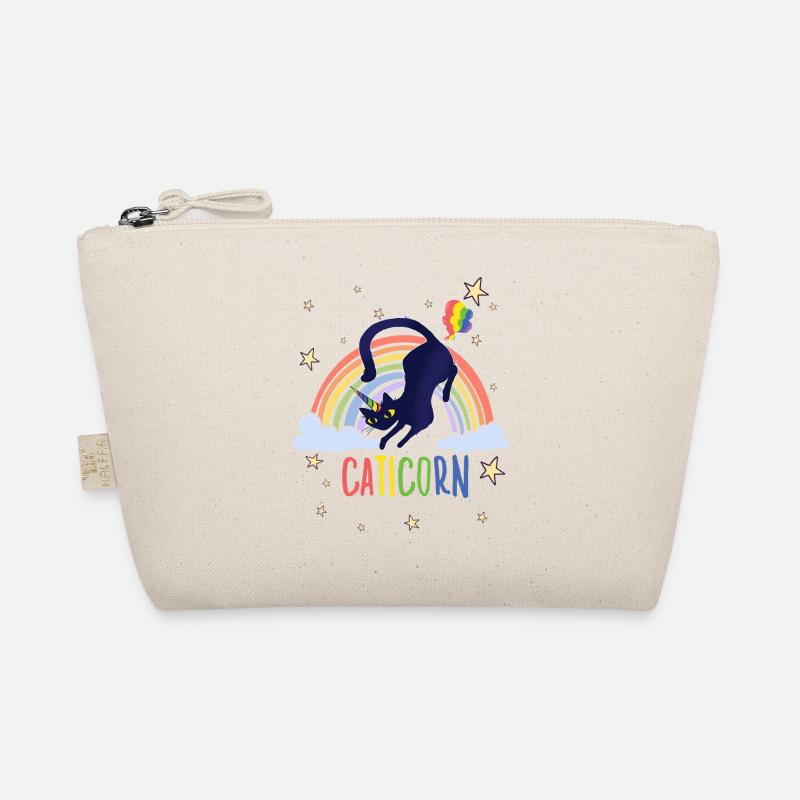 Caticorn Cute Cat Holder Arc-en-ciel Licorne Chat Trousse biologique