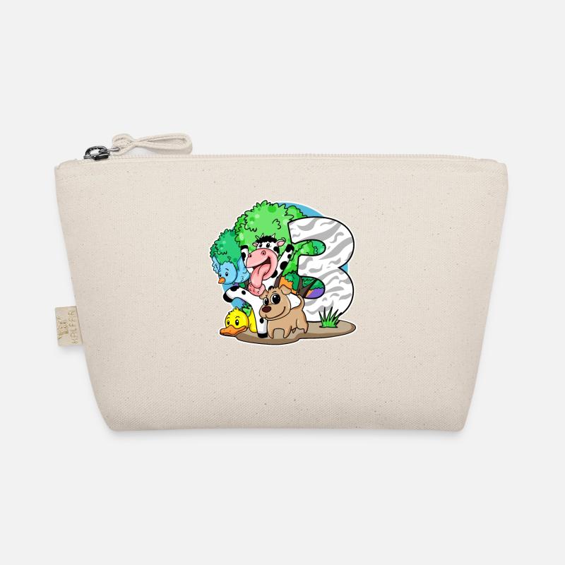 3rd birthday Cute animals 3 years old Organic Pouch