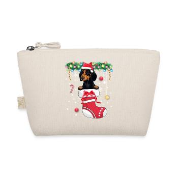 Dackel Hundeliebhaber Weihnachten - Hund Weihnachten Stoc - Bio-Täschchen - Natur - Vorne