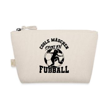 Coole Mädchen Spielen Fußball Fußballerin - Bio-Täschchen - Natur - Vorne