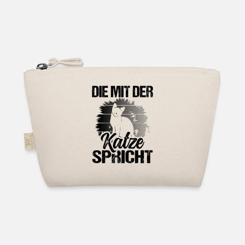 Katze Spruch Die Mit Der Katze Spricht Bio-Täschchen