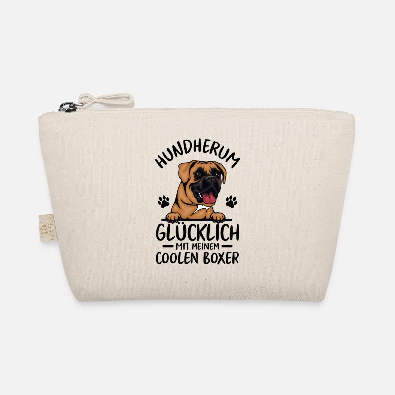 Hund Glücklich mit meinem deutschen Boxer Bio-Täschchen
