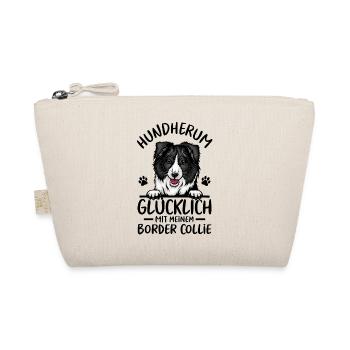 Hund Glücklich mit meinem Border Collie - Bio-Täschchen - Natur - Vorne