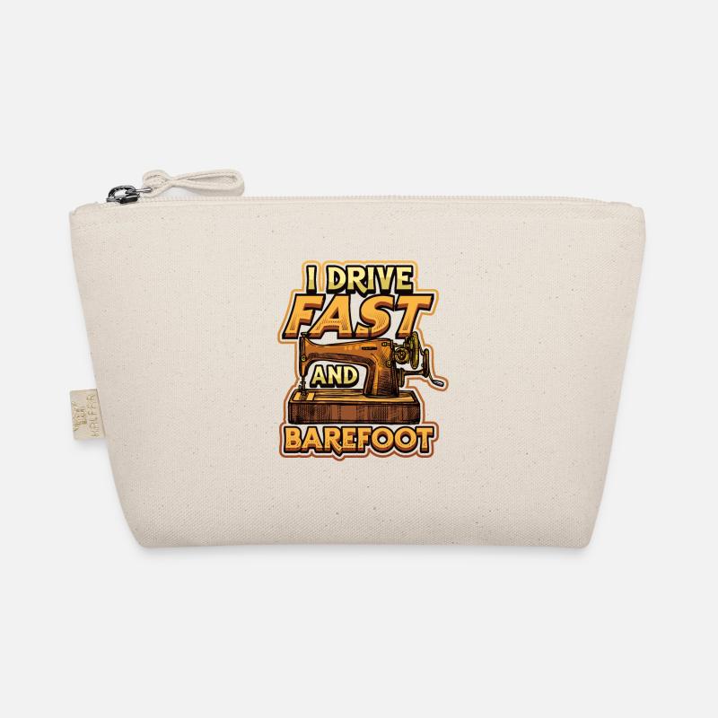 I Drive Fast And Barefoot Sewing Machine Organic Pouch